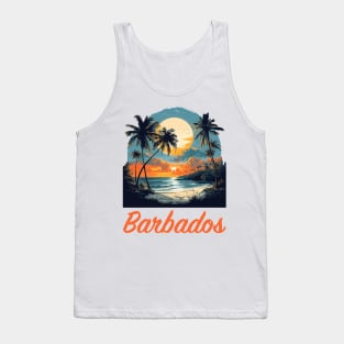 Barbados Sunset (with Orange Lettering) Tank Top